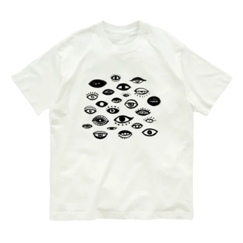 千の瞳（The Observer Is the Observed） - 黒 オーガニックコットンTシャツ