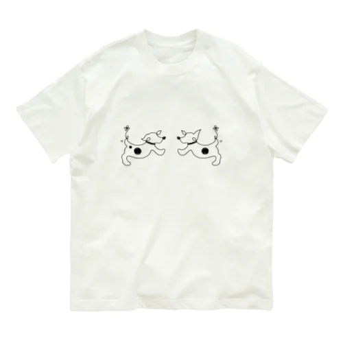 hitofudegaki-DOG×２ オーガニックコットンTシャツ