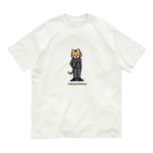 寅ディショナル(ブリティッシュ)／白 Organic Cotton T-Shirt