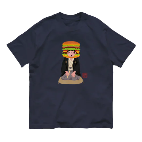 噺家バーガー(かぶりものVr) オーガニックコットンTシャツ