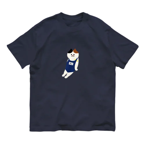 【中】スクール水着のねこ オーガニックコットンTシャツ