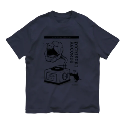 ぴちくりレコーズ（オカメインコ・文鳥） Organic Cotton T-Shirt