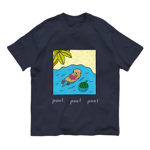 pool  ラッコ 白文字 Organic Cotton T-Shirt