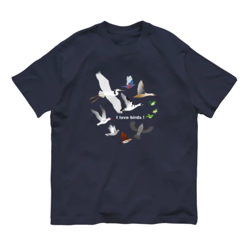 I love birds D 大   オーガニックコットンTシャツ