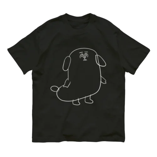 もじゃまる茫然　白 Organic Cotton T-Shirt