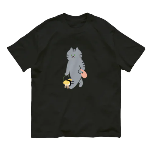 【大】シャイな玉子握り オーガニックコットンTシャツ