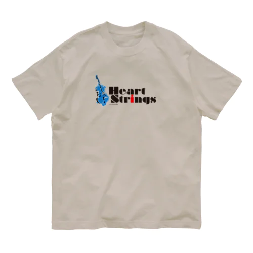 Heart Strings (Woodbass) Blue オーガニックコットンTシャツ