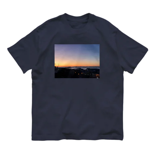 201910281640000　港の夕焼け オーガニックコットンTシャツ