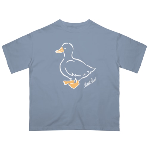 アヒル　白ライン Oversized T-Shirt