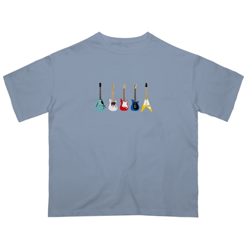 ギター5本（カラー） Oversized T-Shirt