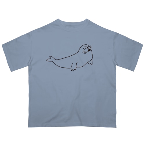 あざらしのひと（黒） Oversized T-Shirt