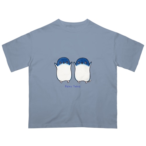 ふたごのフェアリーペンギン(ロゴあり) Oversized T-Shirt
