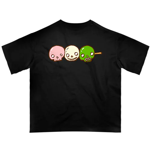 【バックプリント】ドクロ風味な三色団子 オーバーサイズTシャツ