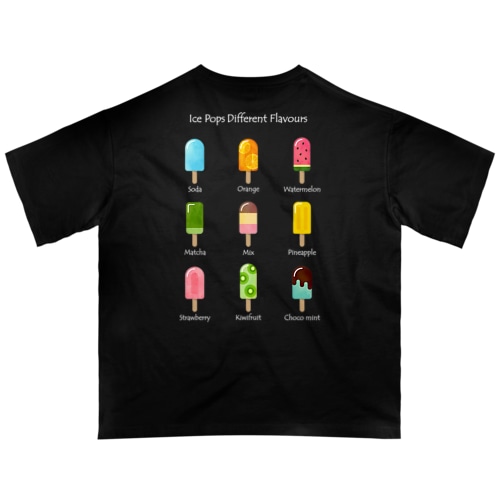 [★バック] アイスキャンディー (濃色Tシャツ専用) Oversized T-Shirt