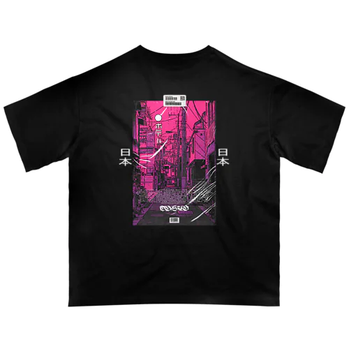 日本の都市デザイン プリント T シャツ Oversized T-Shirt