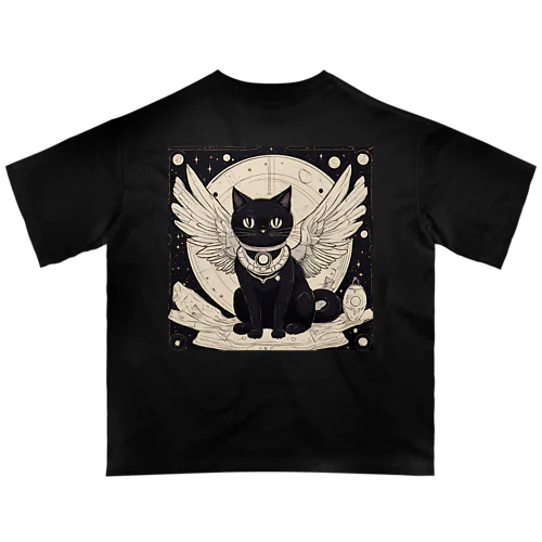 宇宙黒猫キョロちゃん(ノスタルジー) Oversized T-Shirt