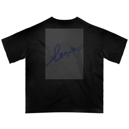 Charcoalgray ✖️ Blue Logoart Oversized T-Shirt
