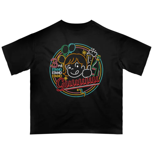 BLACK系アイテムネオンデザイン オーバーサイズTシャツ