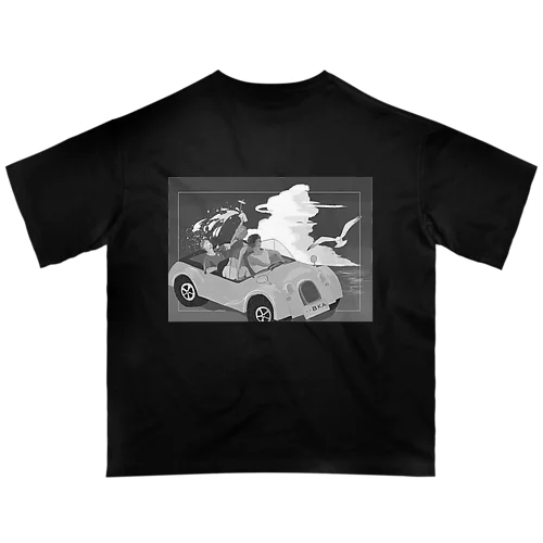 夏　入道雲　モノトーン オーバーサイズTシャツ