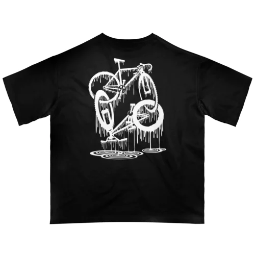 melted bikes #2 (white ink) オーバーサイズTシャツ