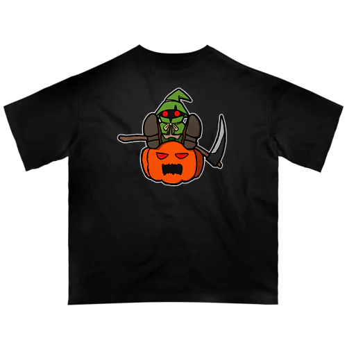 スケアクロウとジャック・オー・ランタン（バックプリント） オーバーサイズTシャツ