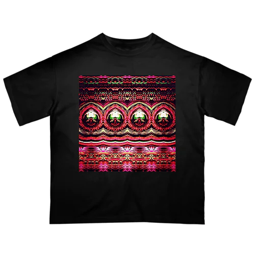 Vintage Psychedelic Red オーバーサイズTシャツ