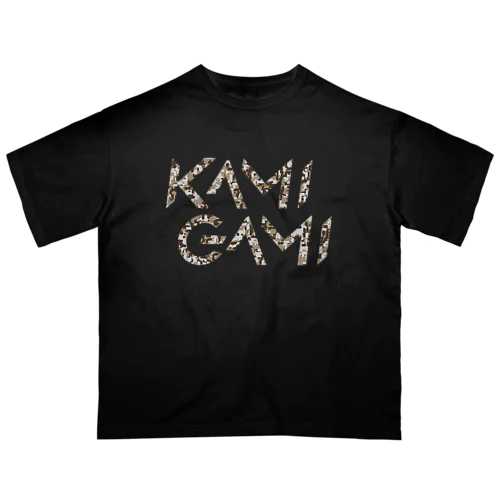 『KAMI-GAMI』typography カモフラ オーバーサイズTシャツ