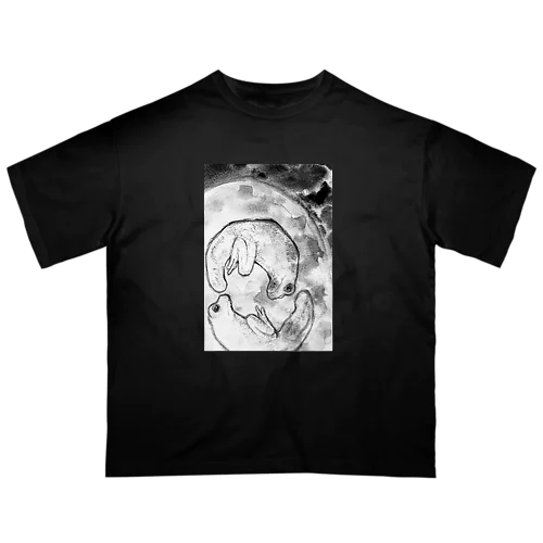 ふたつの(黒) オーバーサイズTシャツ