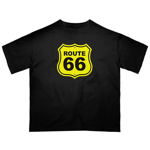 U.S. Route 66  ルート66　イエロー Oversized T-Shirt