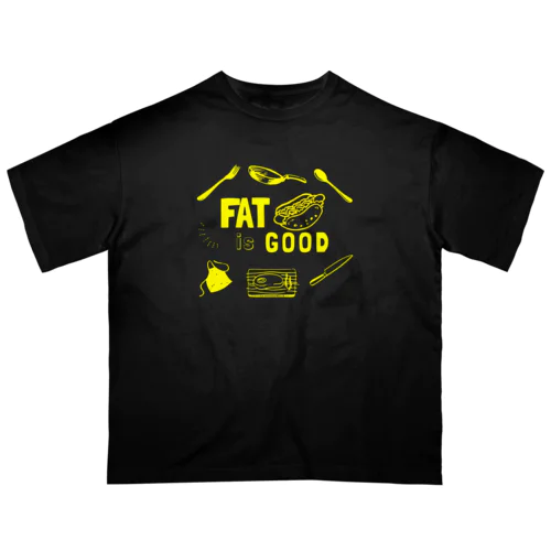 FAT is GOOD  半袖Tシャツ　大ロゴ　黒 Oversized T-Shirt