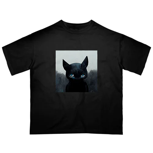 寂しい猫ちゃん オーバーサイズTシャツ