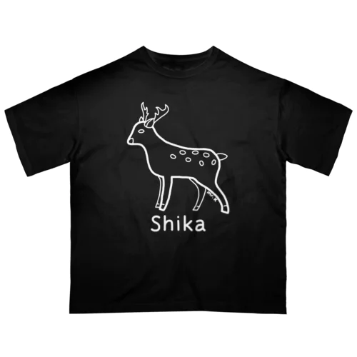 Shika (シカ) 白デザイン オーバーサイズTシャツ