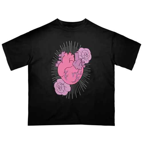 鼓動を刻んで(カラー)(文字入り)(濃色) 2023年美少年展 Oversized T-Shirt