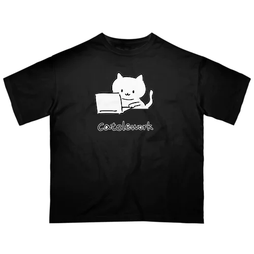 catelework テレワークネコ オーバーサイズTシャツ