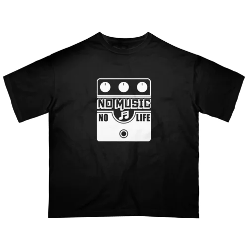 ノーミュージックノーライフ ビッグマフデザイン ホワイト Oversized T-Shirt