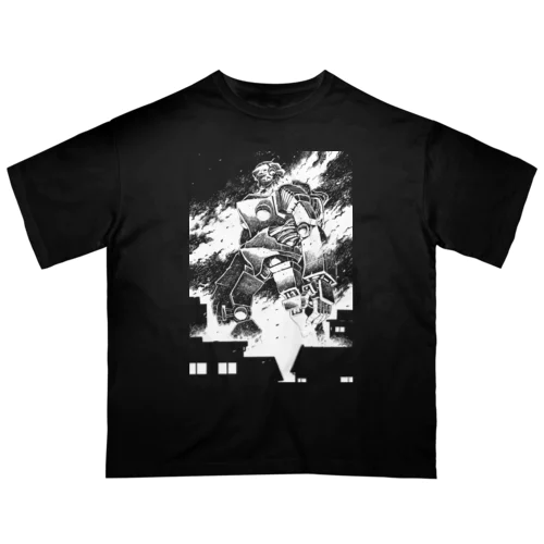 鉄神01白インク Oversized T-Shirt