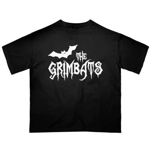 THE GRIMBATS logo-1 White オーバーサイズTシャツ