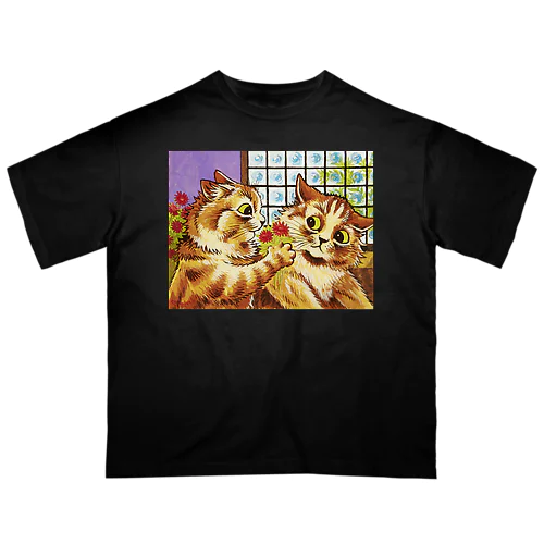 みんな大好き　ルイス・ウェイン/愛情表現　 Louis Wain - Kitties in Love オーバーサイズTシャツ