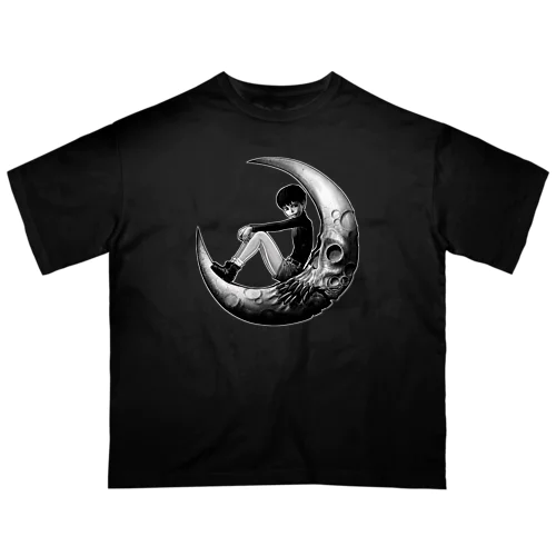 月と黒い少年 オーバーサイズTシャツ