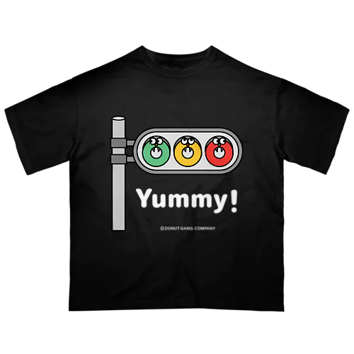 ドーナツ信号機（白ロゴ）  Oversized T-Shirt