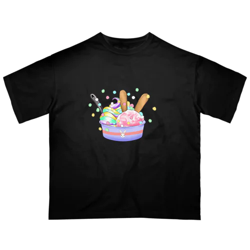 うさカップアイス オーバーサイズTシャツ