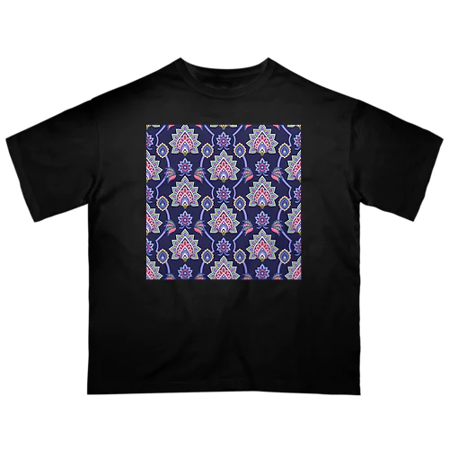 インド風の植物柄（紫） Oversized T-Shirt