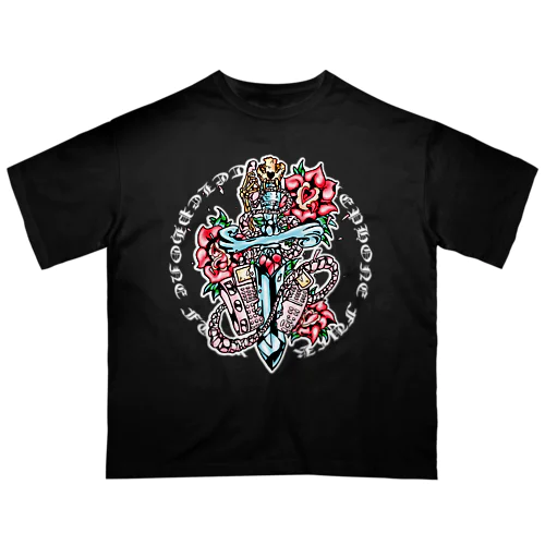 TELEPHONE DAGGER Oversized T-Shirt