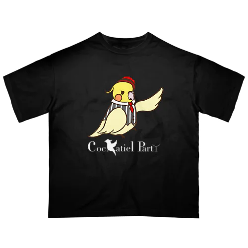 Cockatiel  PartYのビッグロゴアイテム(ロゴ白文字) オーバーサイズTシャツ