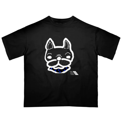 フレンチブルドッグ　THE FACE DOG（黒系） オーバーサイズTシャツ