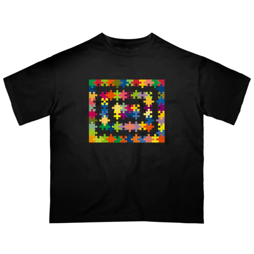 パズル(カラフルなフレーム風) オーバーサイズTシャツ