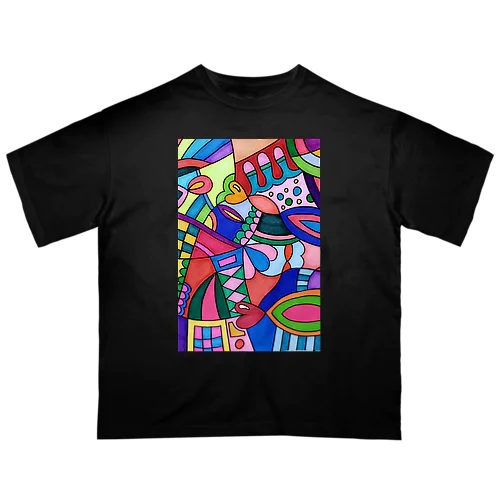 障害者アート 手描きイラスト カラフル オーバーサイズTシャツ