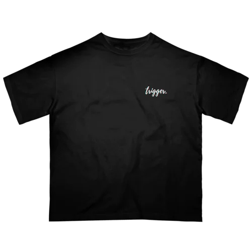 Over size T-shirt. -double print -【trigger.×black liger】 Oversized T-Shirt