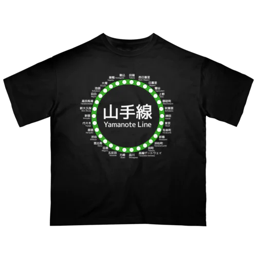 JR山手線路線図 白ロゴ オーバーサイズTシャツ