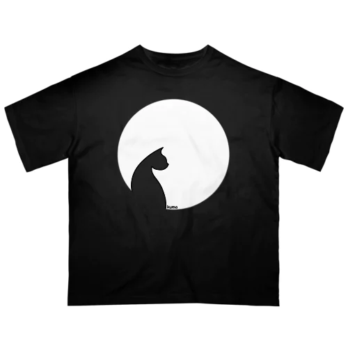 猫と白丸 オーバーサイズTシャツ